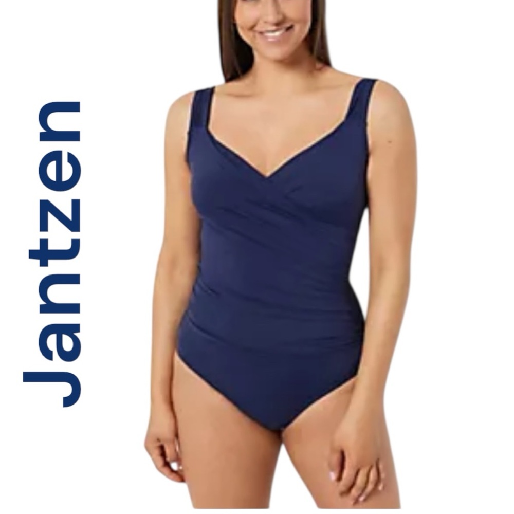 Jantzen-NWT Women’s 20W one piece swimsuit. Mare blue. Tummy control. New w/tags